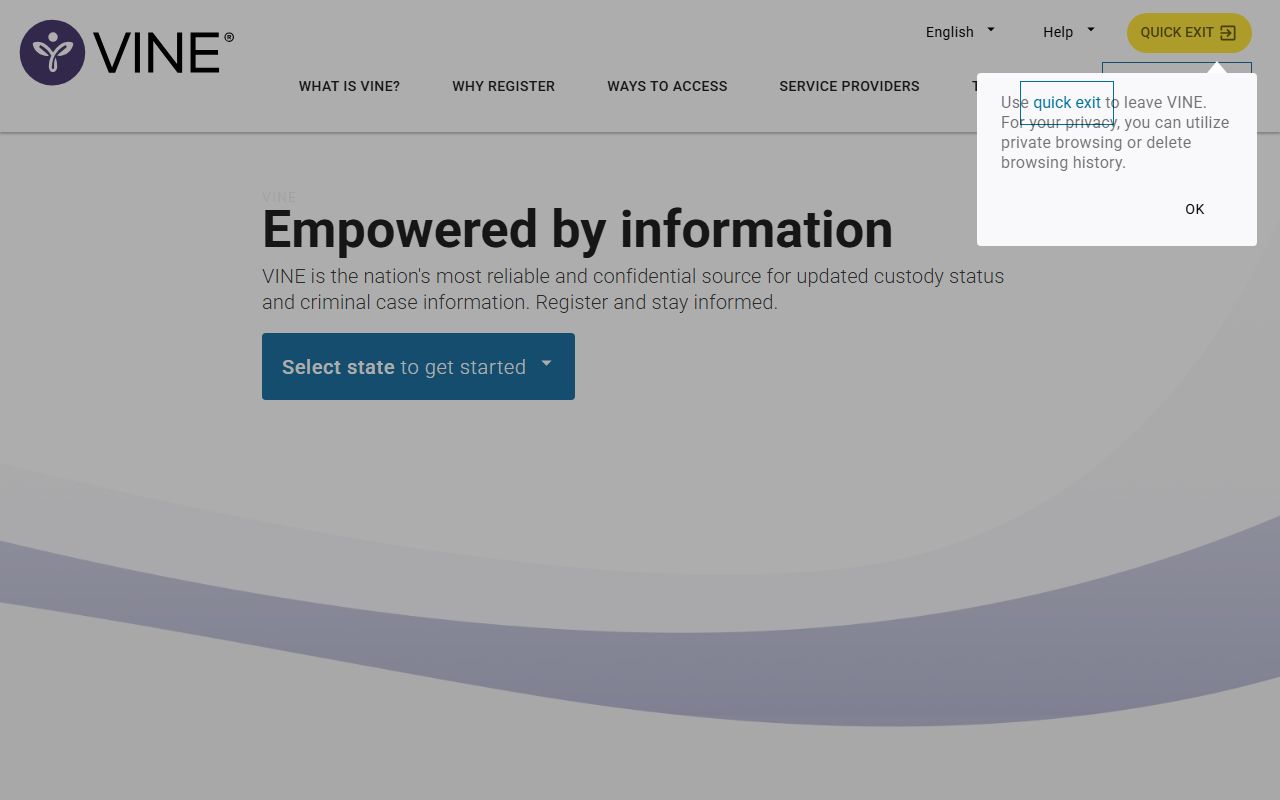 Johnson City Released Inmates VINE notification resource