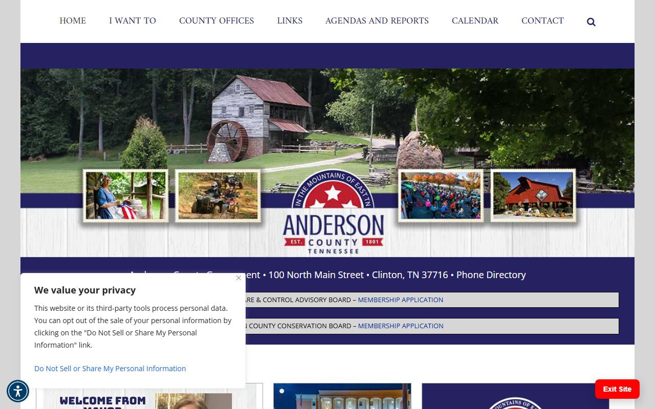 Anderson County Released Inmates county public records page