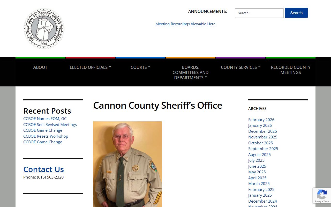 Cannon County Released Inmates sheriff office page