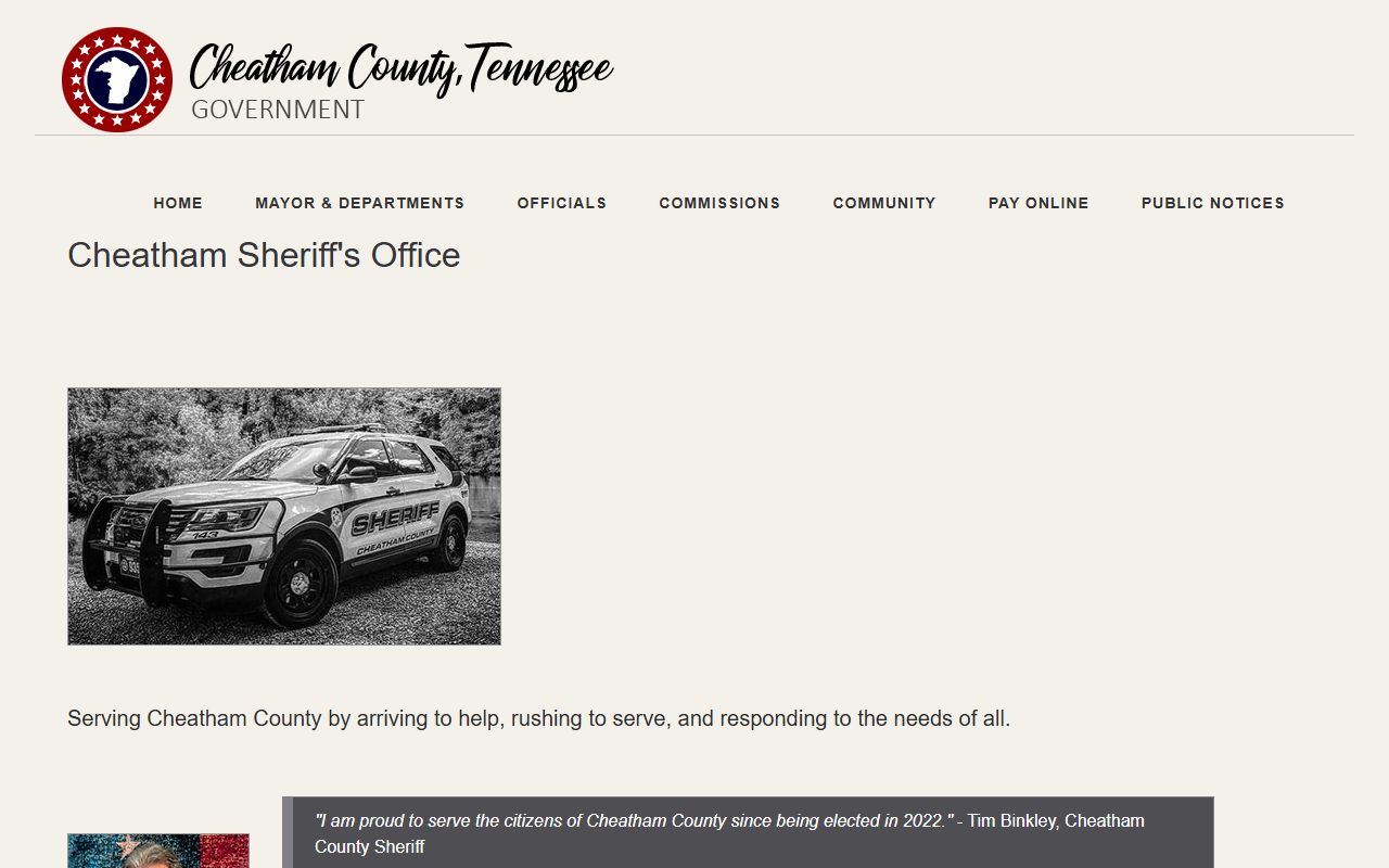 Cheatham County Released Inmates sheriff office page