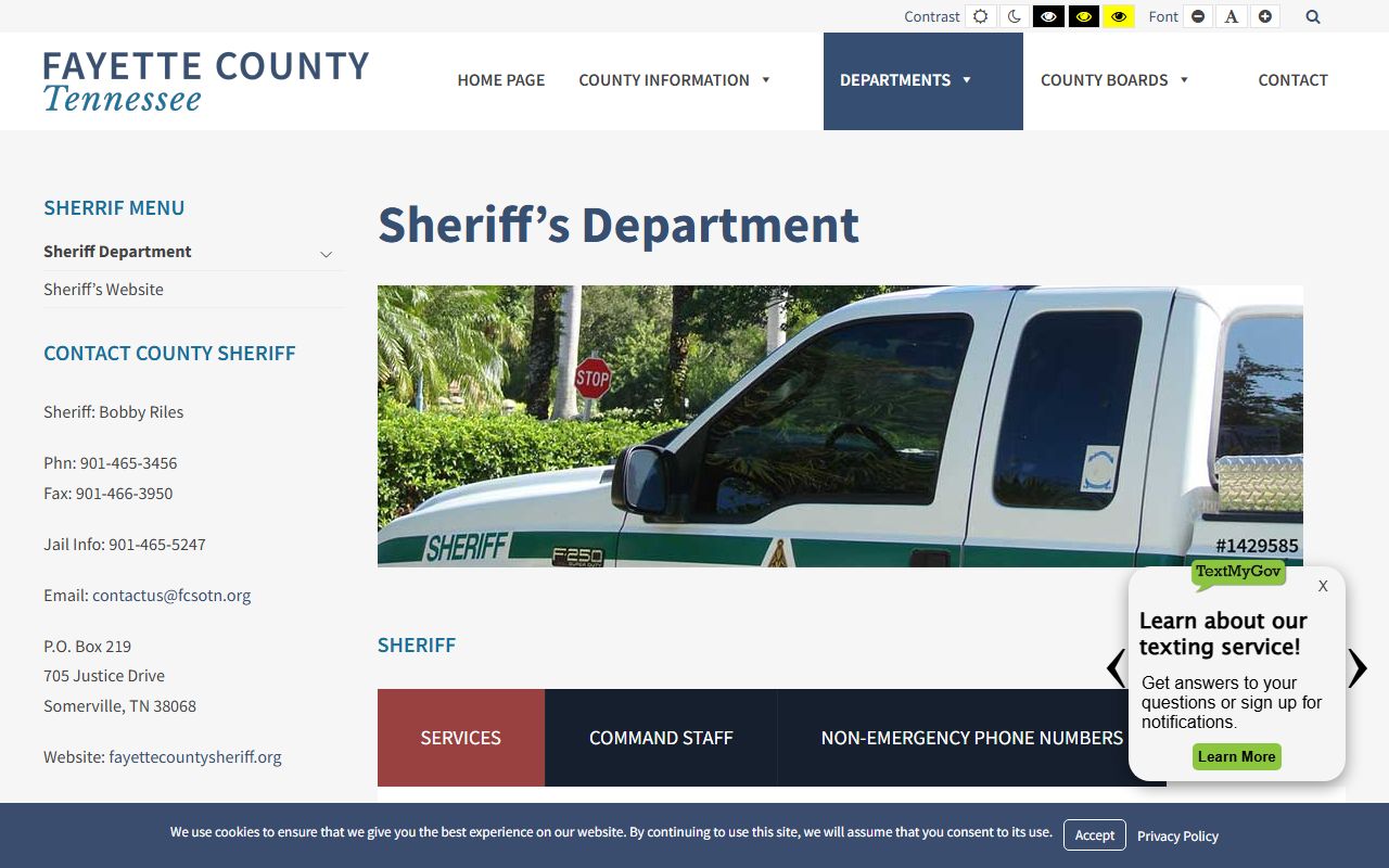 Fayette County Released Inmates sheriff page