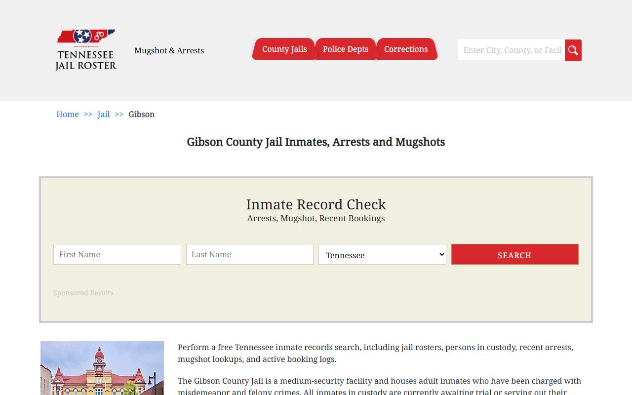 Gibson County Released Inmates jail search resource