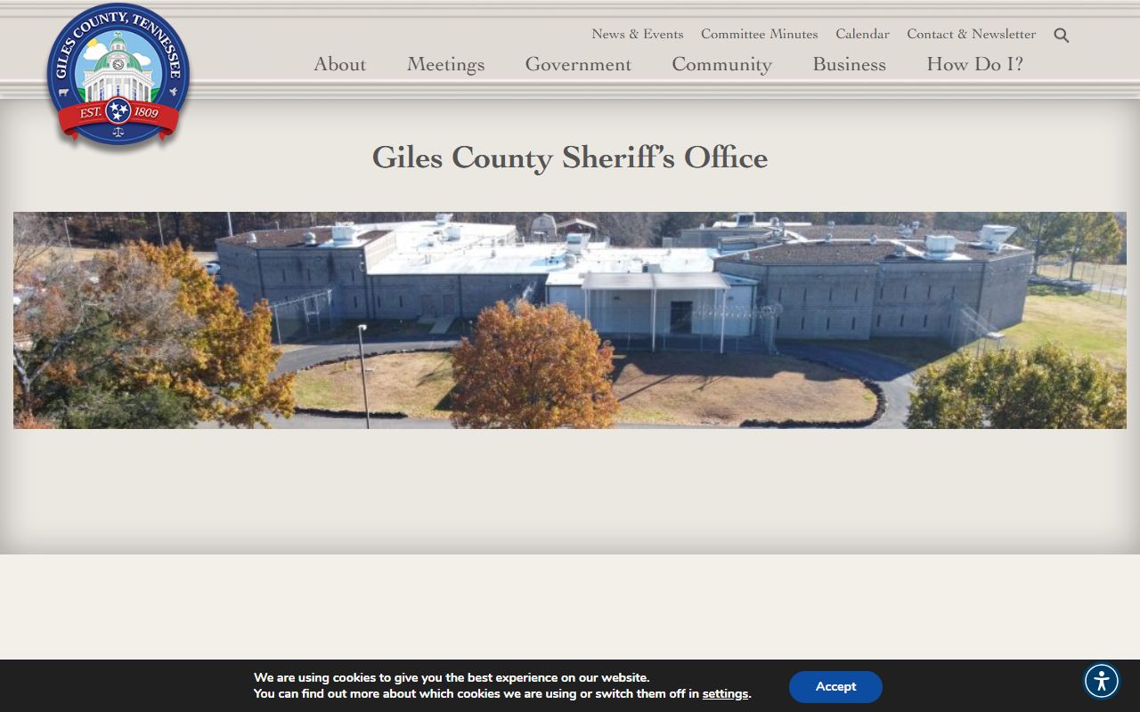 Giles County Released Inmates sheriff office page