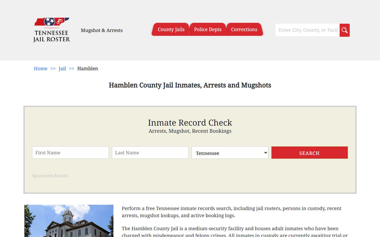Hamblen County Released Inmates jail search resource