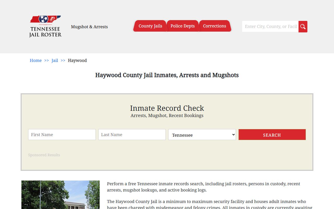 Haywood County Released Inmates jail records resource
