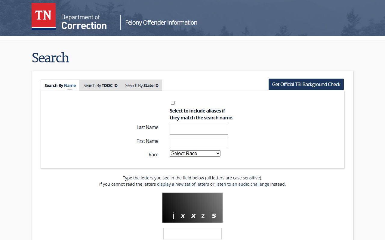 Lake County Released Inmates FOIL search page